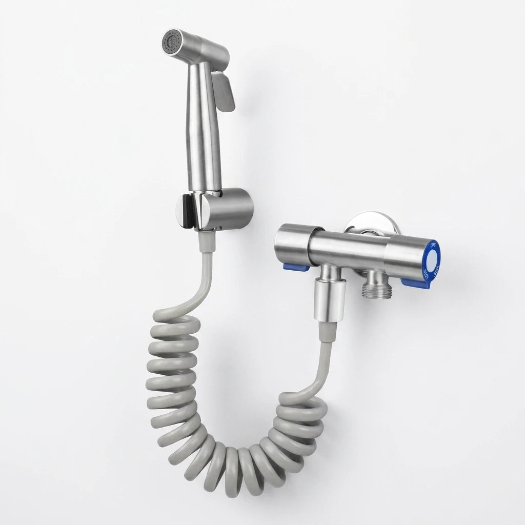 Stainless Steel High Pressure Handheld Shower Kit with 4.8-Inch Hose And Wall Bracket for Bathroom Cleaning Spray Gun Oasis Select