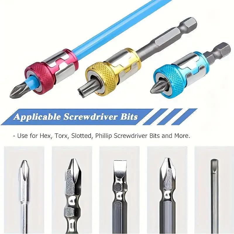 6 Pcs Universal 1/4 Inch Magnetic Screwdriver Head Bit Holder Metal Magnetizer Steel Sleeve Power Tool Position Ring Accessory Oasis Select