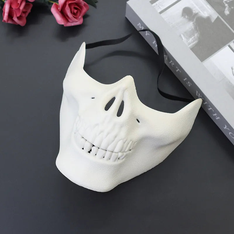 Halloween Skeleton Warrior Half Face Mask | Skull Cosplay