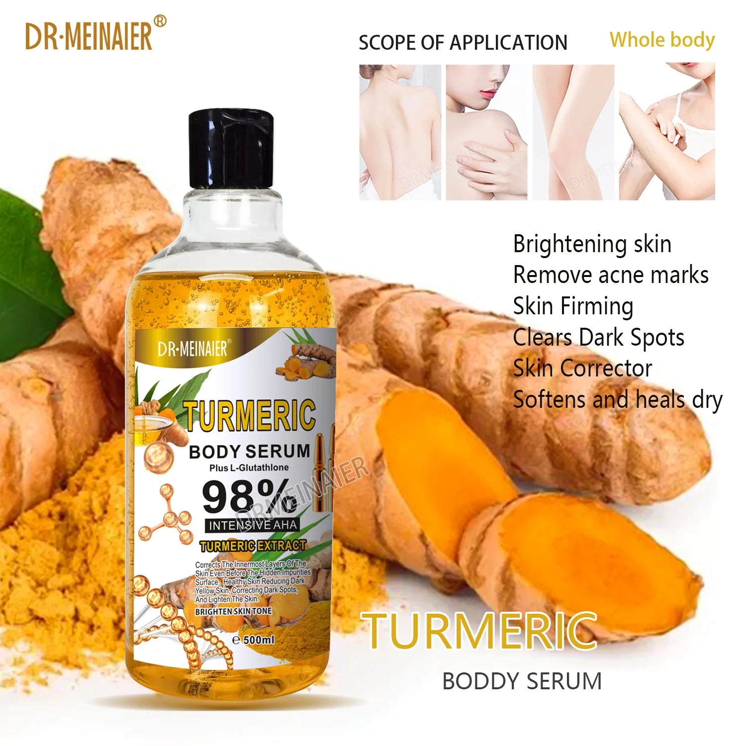 500ml Vitamin C AHA Hyaluronic Acid Face Serum & Body Cream