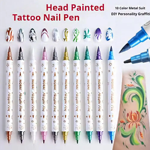 10-Color Temporary Tattoo Pen Set – DIY Body & Face Art Temporary Tattoo Pens Oasis Select