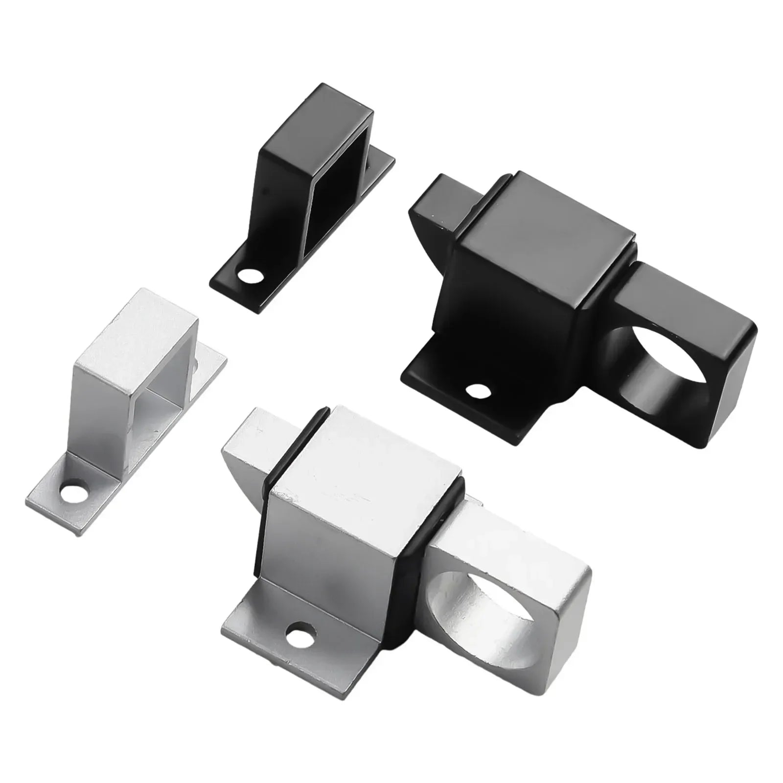 AAAAA AluminumAlloyBlack/Gray Window Gate Security Pull Ring Spring Bounce DoorBoltAutomatic Latch Lock Black Grey Window Oasis Select