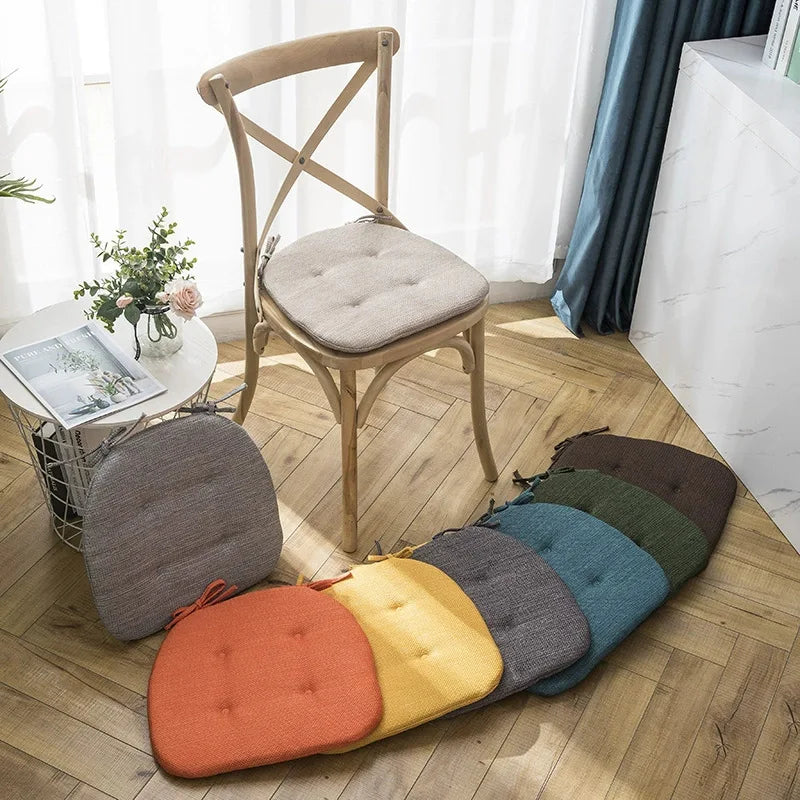 Universal Horseshoe Shape Dining Chair Cushion Thickened Keep Warm Cotton Linen Seat Pad Breathable All Season Home Use Oasis Select
