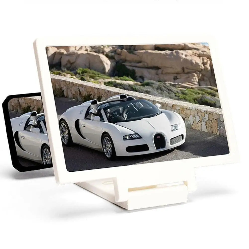 NEW 3D Screen Amplifier Mobile Phone HD Screen Video Glass Stand Magnifier For Phone Enlarged Screen Phone Stand Bracket Oasis Select 1PCS white