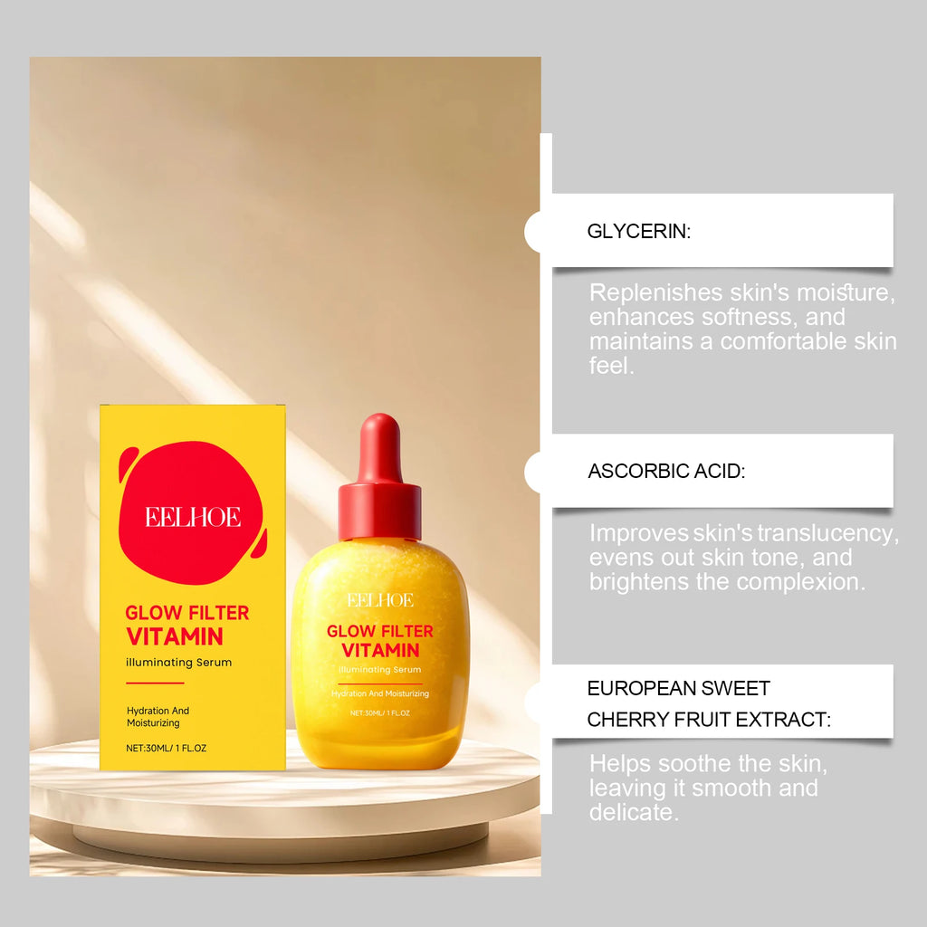 Vitamin C Illuminating Serum Brightening & Hydrating Facial Serum Even Skin Tone Soothes Dryness Daily Skincare Glowing Essence Oasis Select