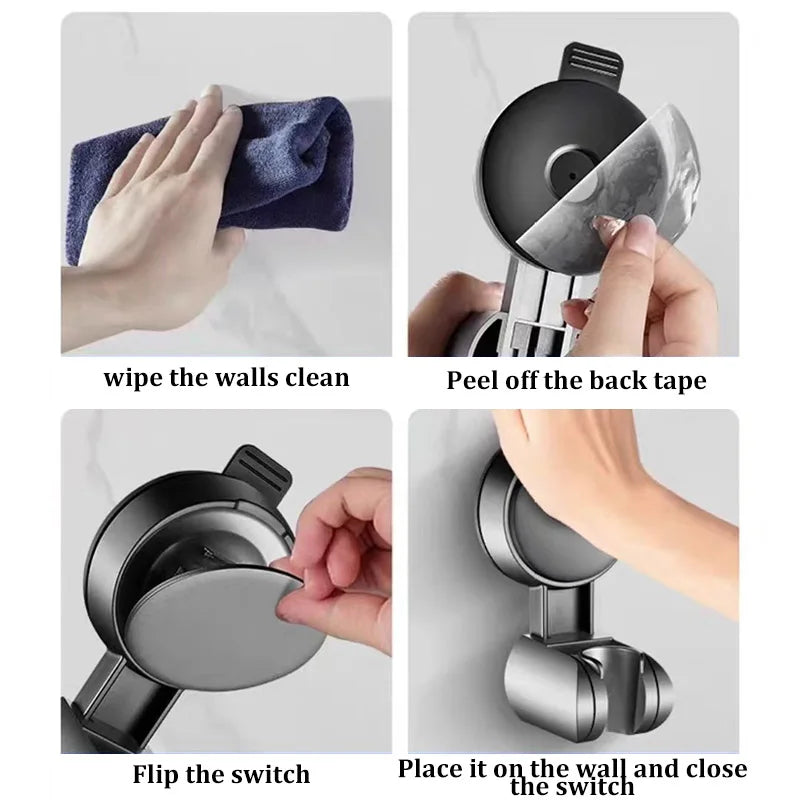 Punch-free Suction Cup Shower Bracket Fixing Artifact Removable and Adjustable Bathroom Shower Rack Shower Head Accessories Oasis Select