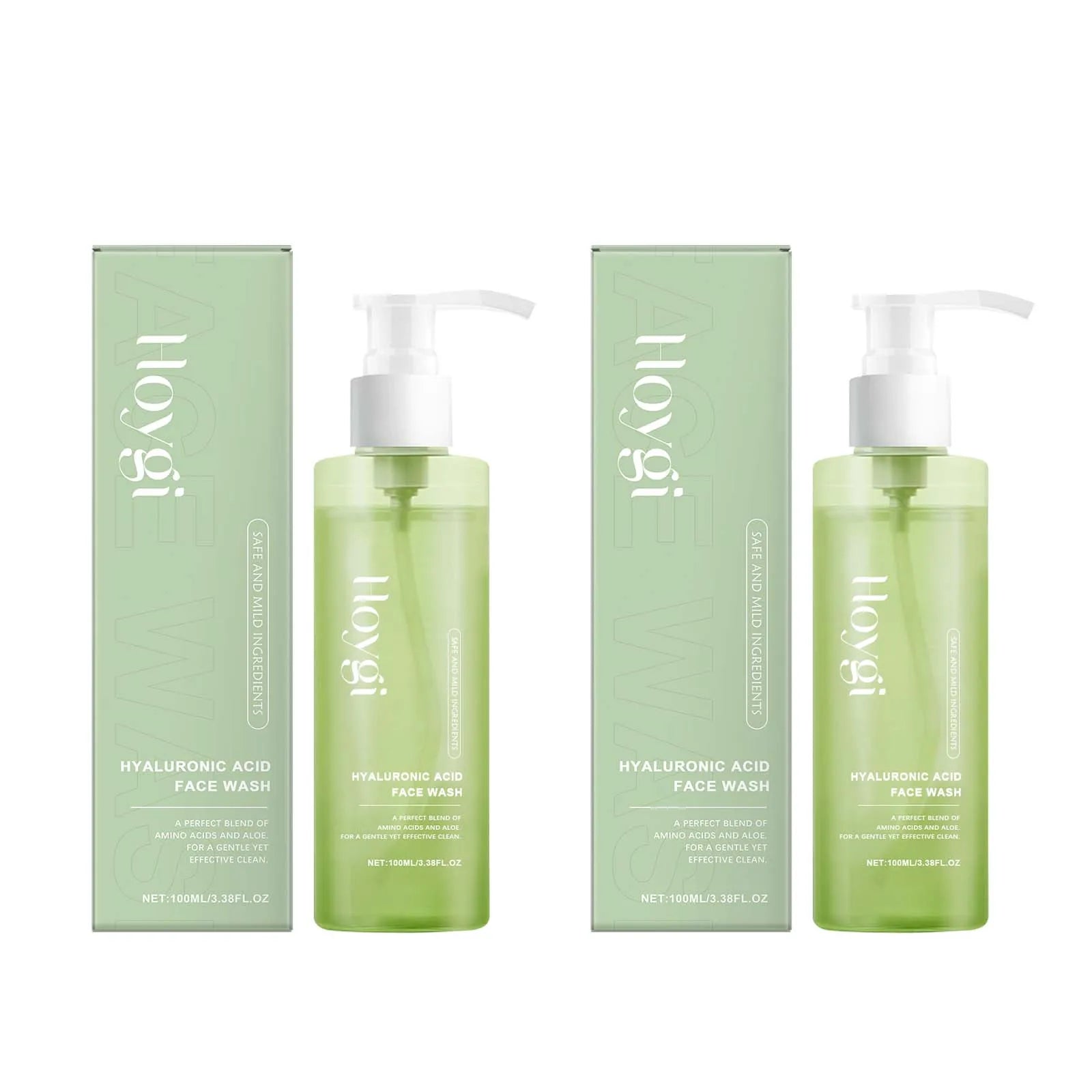 Hyaluronic Acid Cleansing Gel Pore Cleaning & Hydrating Non-Drying Face Wash Exfoliating Moisturizing Formula Facial Cleansing Oasis Select 2 x 100ml Boxed
