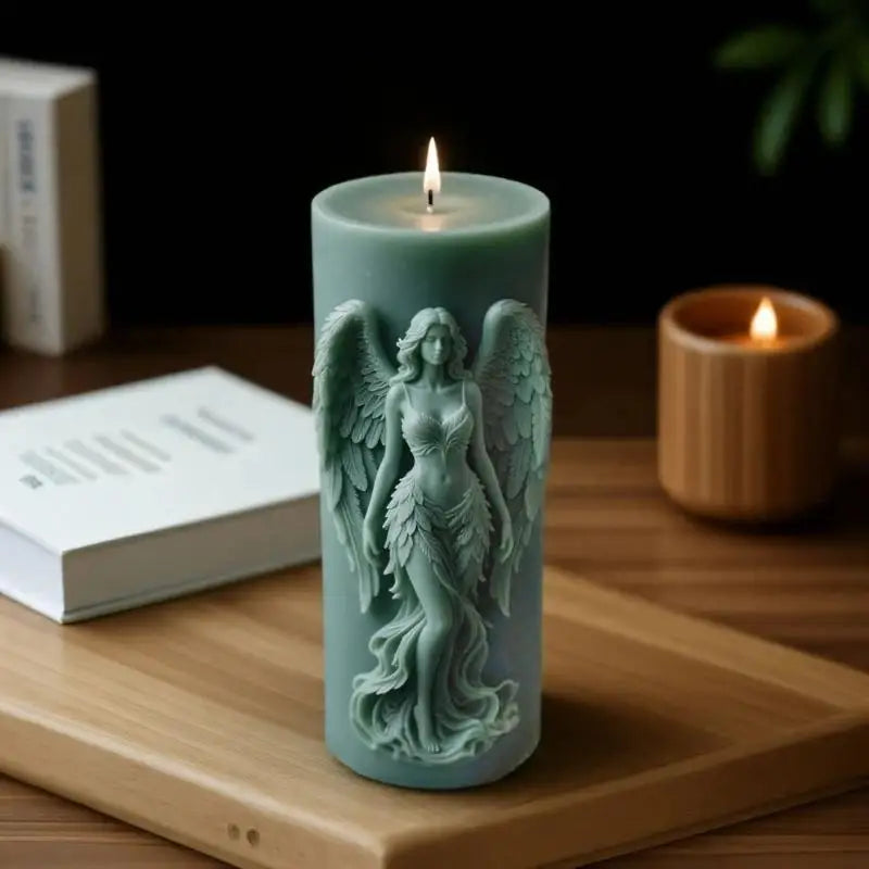 Wings Goddess Scented Silicone Candle Mould DIY Prayer Angel Sculpture Gypsum Resin Mold Women Candle Making Supplies Home Decor Oasis Select