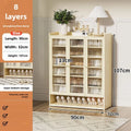 Multi-functional Shoe Cabinet Household Multi-layer Shoe Rack Entrance Cabinet Large Capacity Storage Dust Aisle Oasis Select Milky white N