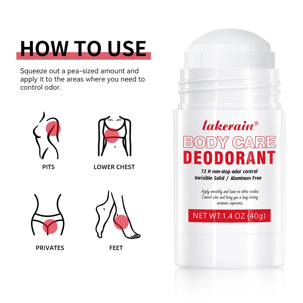 Lakerain Body Care Deodorant Long-Term Odor Control Natural Ingredients Aluminum-Free Sweet Fruity Aroma Full Body Deodorant Oasis Select