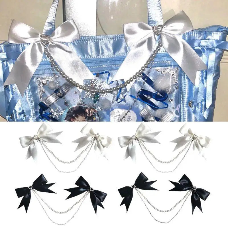 Lolita Pearl Bow Itabag Charm – DIY Bag Pendant & Hair Clip