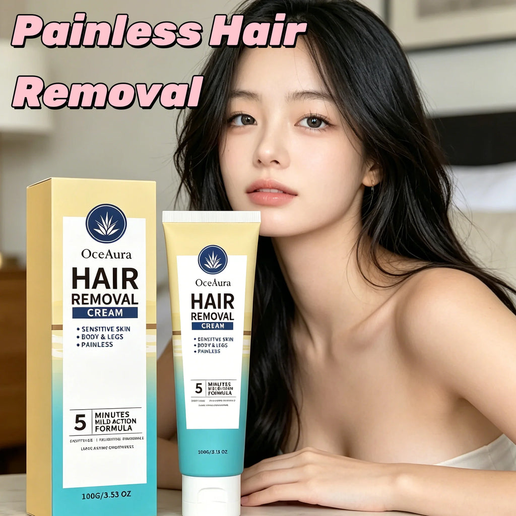 Hair Removal Cream Painless Quick Dissolve Body Hair Growth Inhibitor Smooth Silky Skin Non Irritating Depilatory Lotion Oasis Select