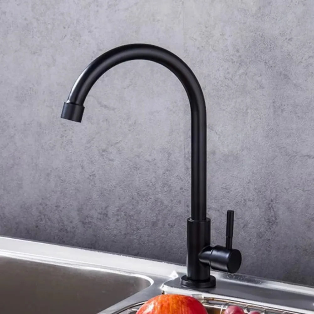 Universal Plastic Kitchen Faucet Rotating Black Single Cold Water Taps Single Handle Flexible Water Tap Nozzle Tap Sink Oasis Select