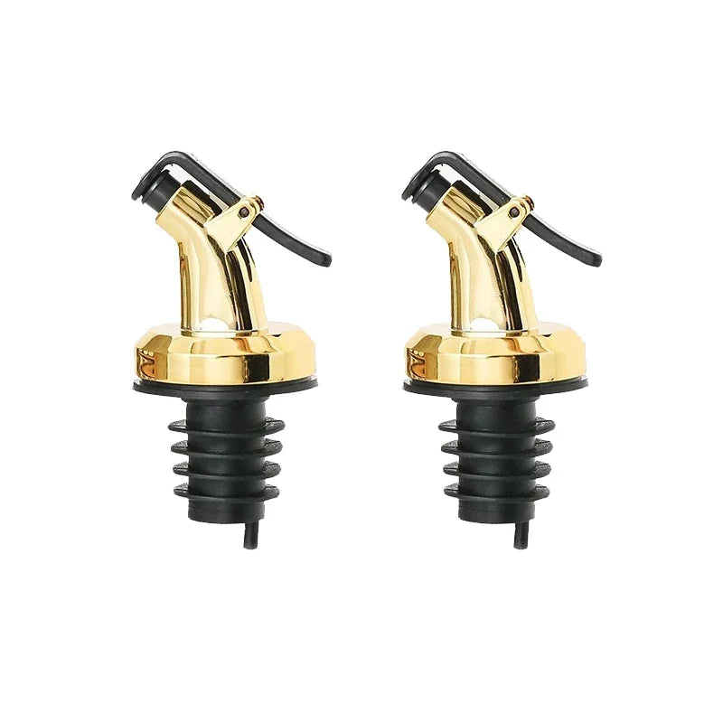 1-4Pcs Olive Oil Spouts Oil Vinegar Bottle Stopper Spout Leakproof Nozzle Dispenser Creative Leakproof Silicone Bottle Stopper Oasis Select 2Pcs Gold