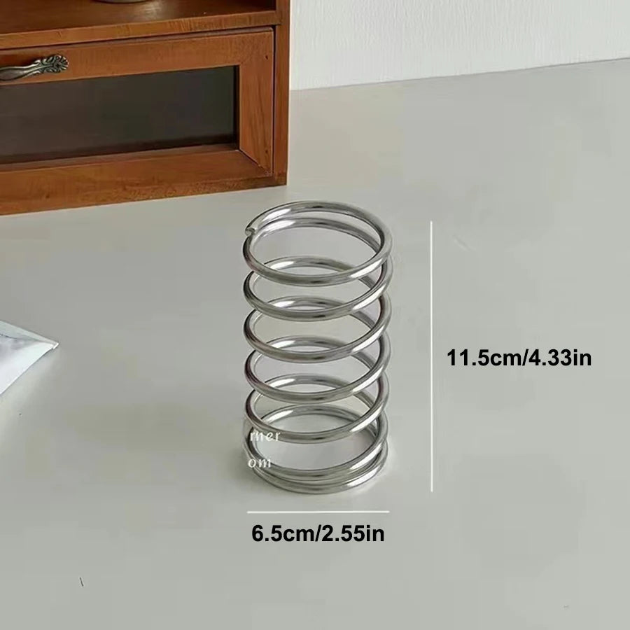 Stainless steel toothbrush holder, industrial style, ins personalized makeup brush storage rack, home decoration, brush holder. Oasis Select 6.5x6.5x11cm