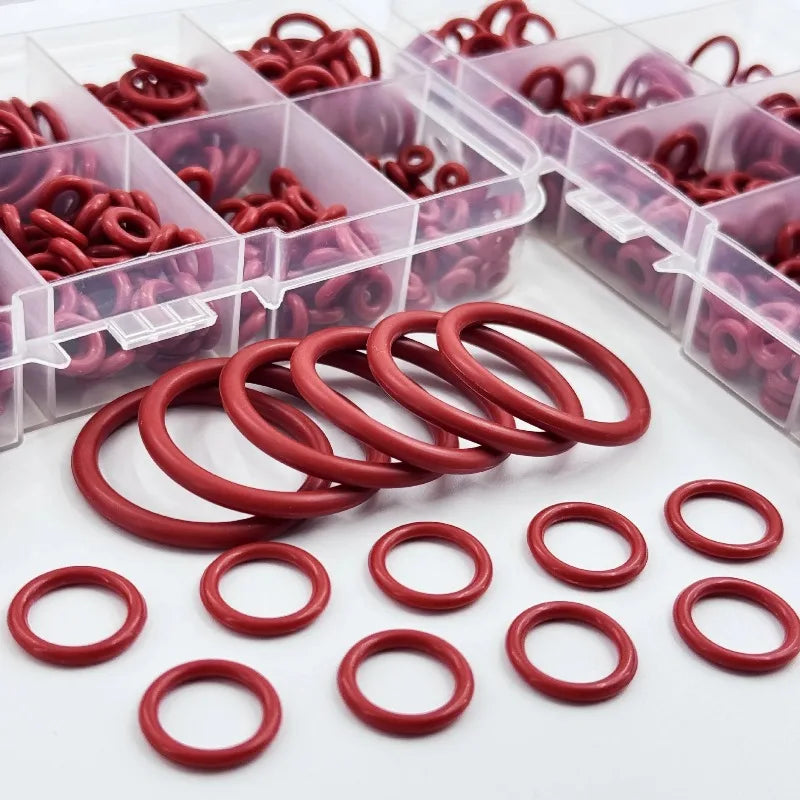 Red Silicone Rubber O-ring Seal Gasket Oil Resistant and High-temperature Resistant Circular Rubber Mixture Oasis Select