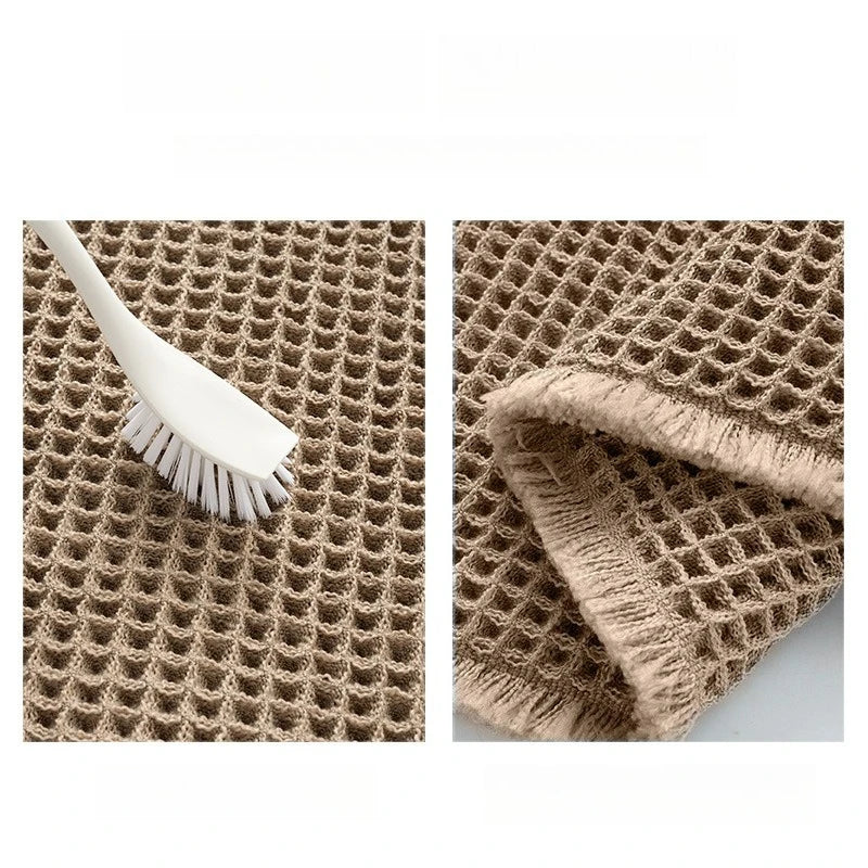 Linen Woven Doormat and Bath Mat with Waffle Design Quick Drying Super Absorbent with Jute Backing for Nordic Home Style Oasis Select