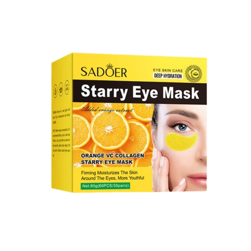 SADOER Collagen Vitamin C Hydrating Eye Patches – 60 Pcs Hydrating Eye Patches Oasis Select Orange Vc