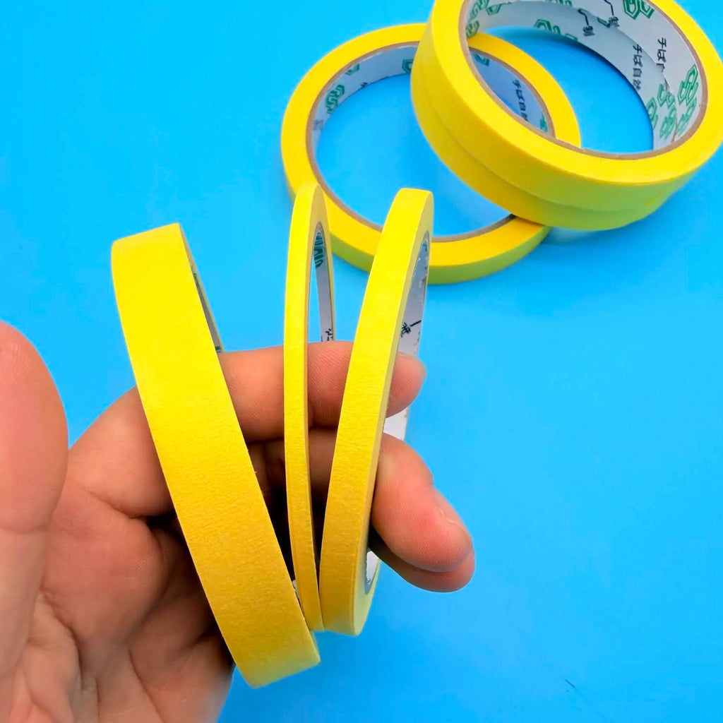 3 Sizes Yellow Masking Tape - 3Rolls of Paper Artistic for Spray Painting Masking, Nail Art, Clothing Cut Creative DIY Projects Oasis Select