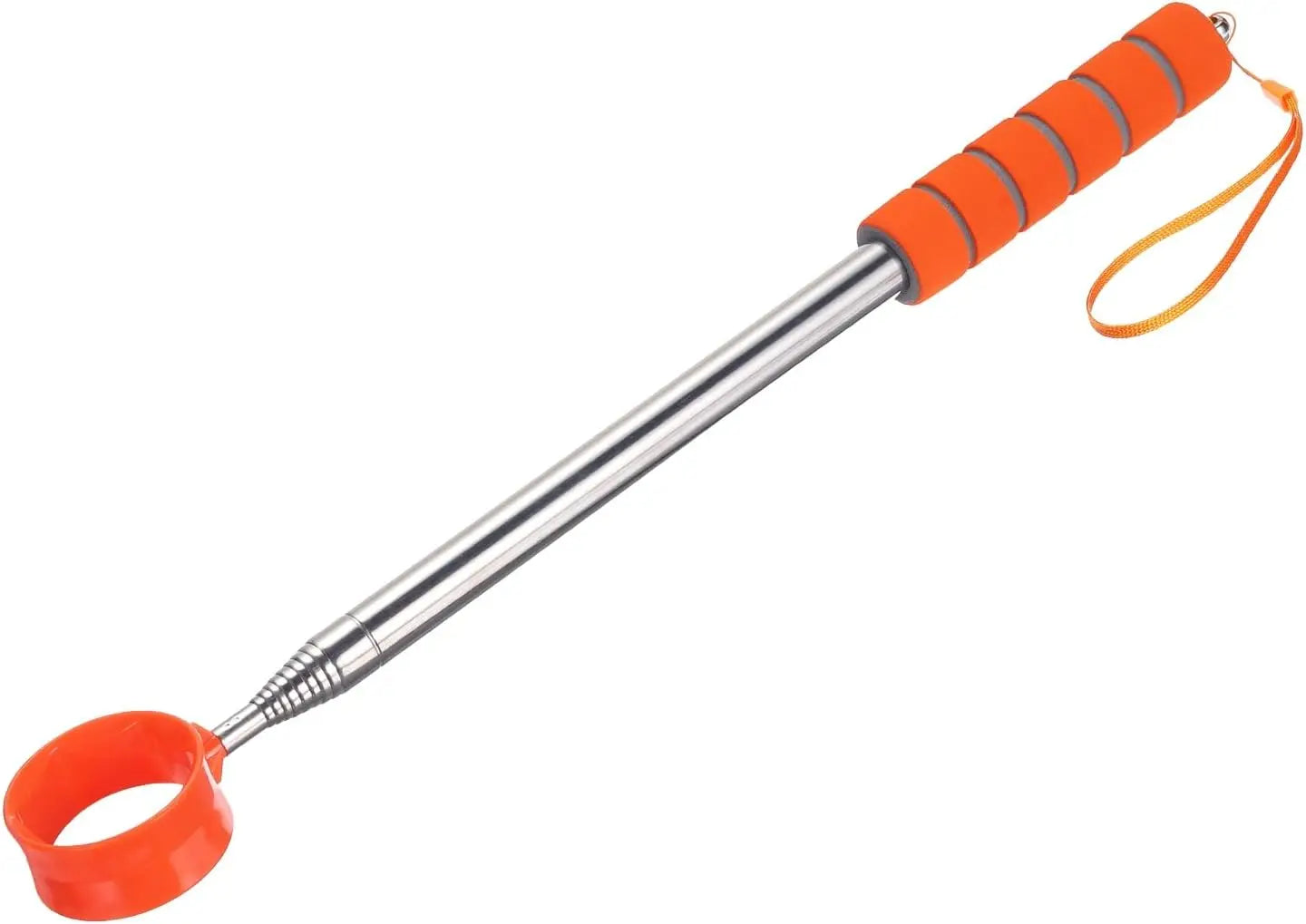 Telescopic Golf Ball Retriever Extendable Aluminum Shaft Lightweight Grabber Lanyard Pond Lake Water Hazard Golf Accessories Oasis Select Orange