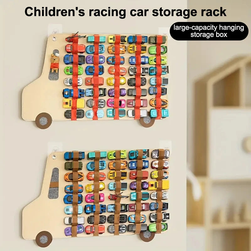 Car Toy Large Capacity Storage Wall Hanging Bag Children's Toy Car Display Felt Hanging Bag Large Capacity Hanging Storage Box Oasis Select
