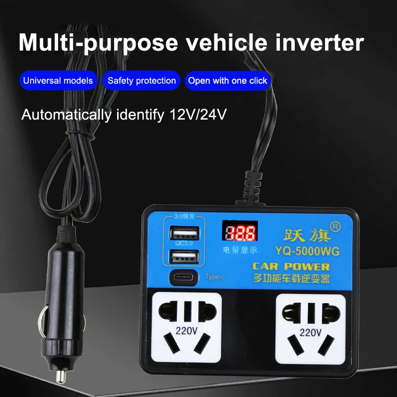 DC 12V 24V Converter Car Inverter Car Charging Wear-resistant Material Easy Installation Fast Charging USB Oasis Select Default Title