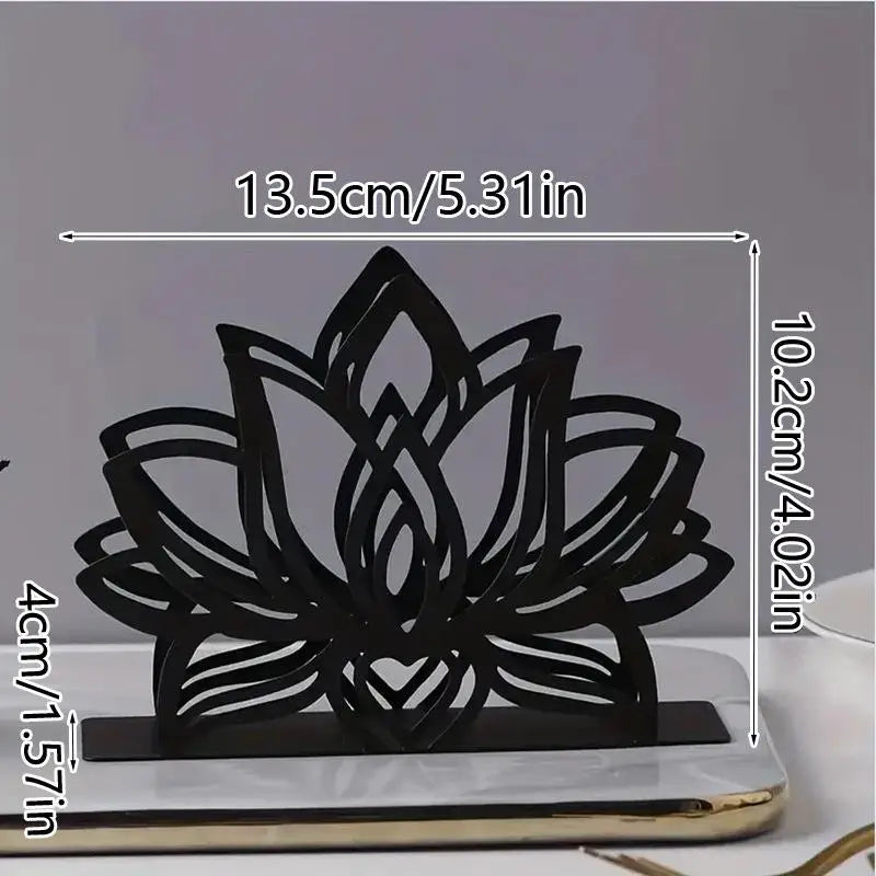 Lotus Flower Metal Napkin Holder | Elegant Dining Accessory