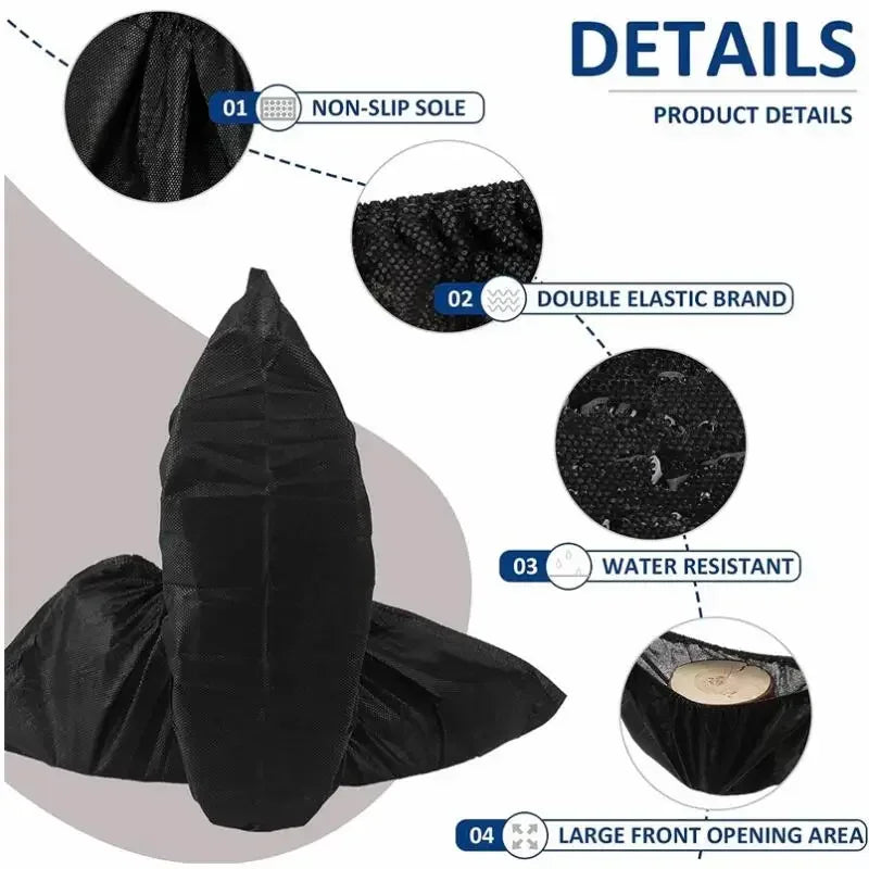 Disposable Boot Shoe Covers 100 Count Foot Booties Shoe Coverings Non Slip Shoe & Boot Covers for Indoor Outdoor Home Workplace Oasis Select