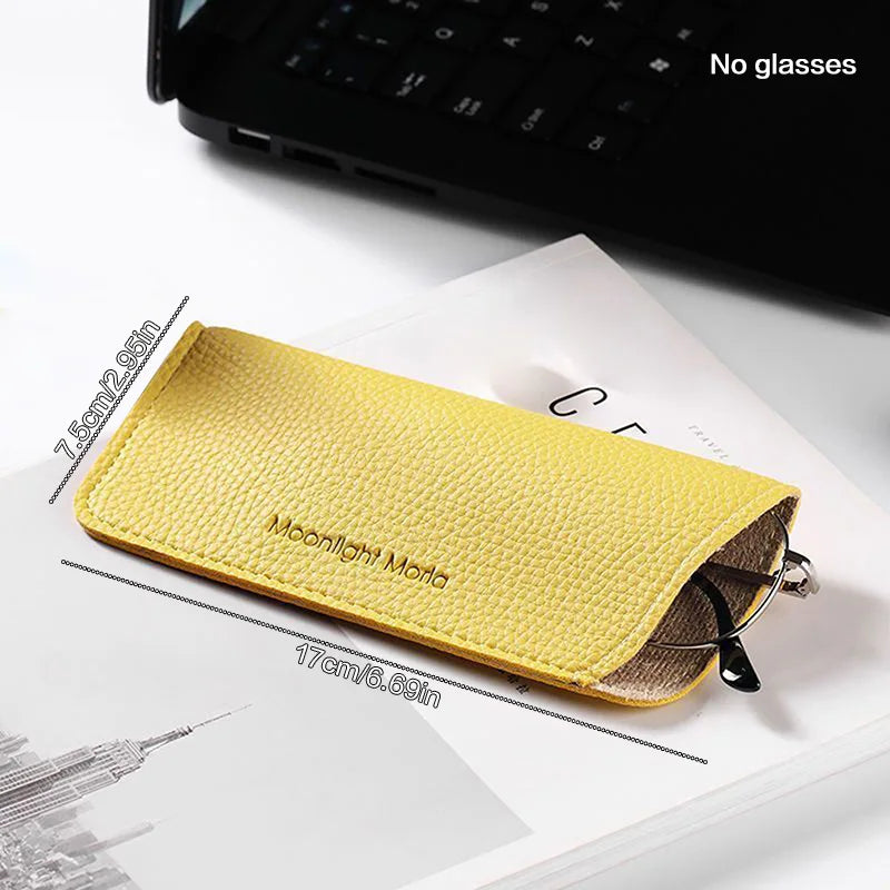 Portable Case Soft Protective Case Cover Glasses Bag Sunglasses Case Box Reading Eyeglasses Pouch Eyewear Protector PU Leather Oasis Select WW-04