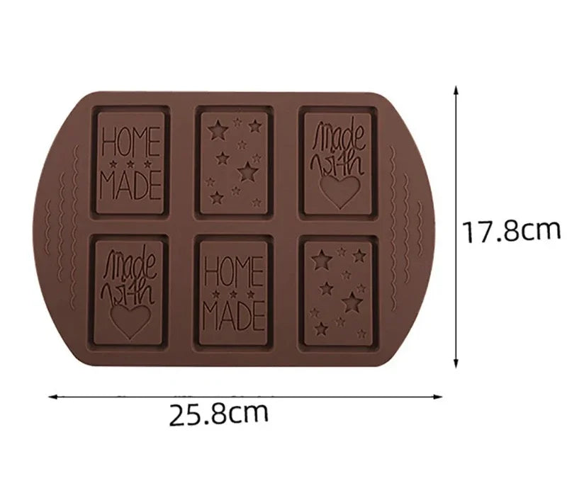 Silicone Chocolate Mold 6-Hole Christmas Multi Pattern Creative Handmade Biscuit Cake Dessert Biscuit Baking Tool Oasis Select 1PC