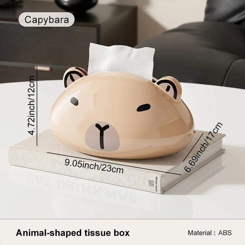 1 Cute Panda Tissue Box, Kitchen Napkin Storage Box, Cartoon Toilet Paper Box, Cute Desktop Paper Box, Home Decoration Oasis Select Capybara