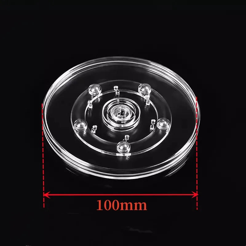 Turntable Acrylic 360 Rotating Display Stand Transparent Round Base Lazy Susan Jewelry Decor Swivel Plates Furniture Hardware Oasis Select 4 inch