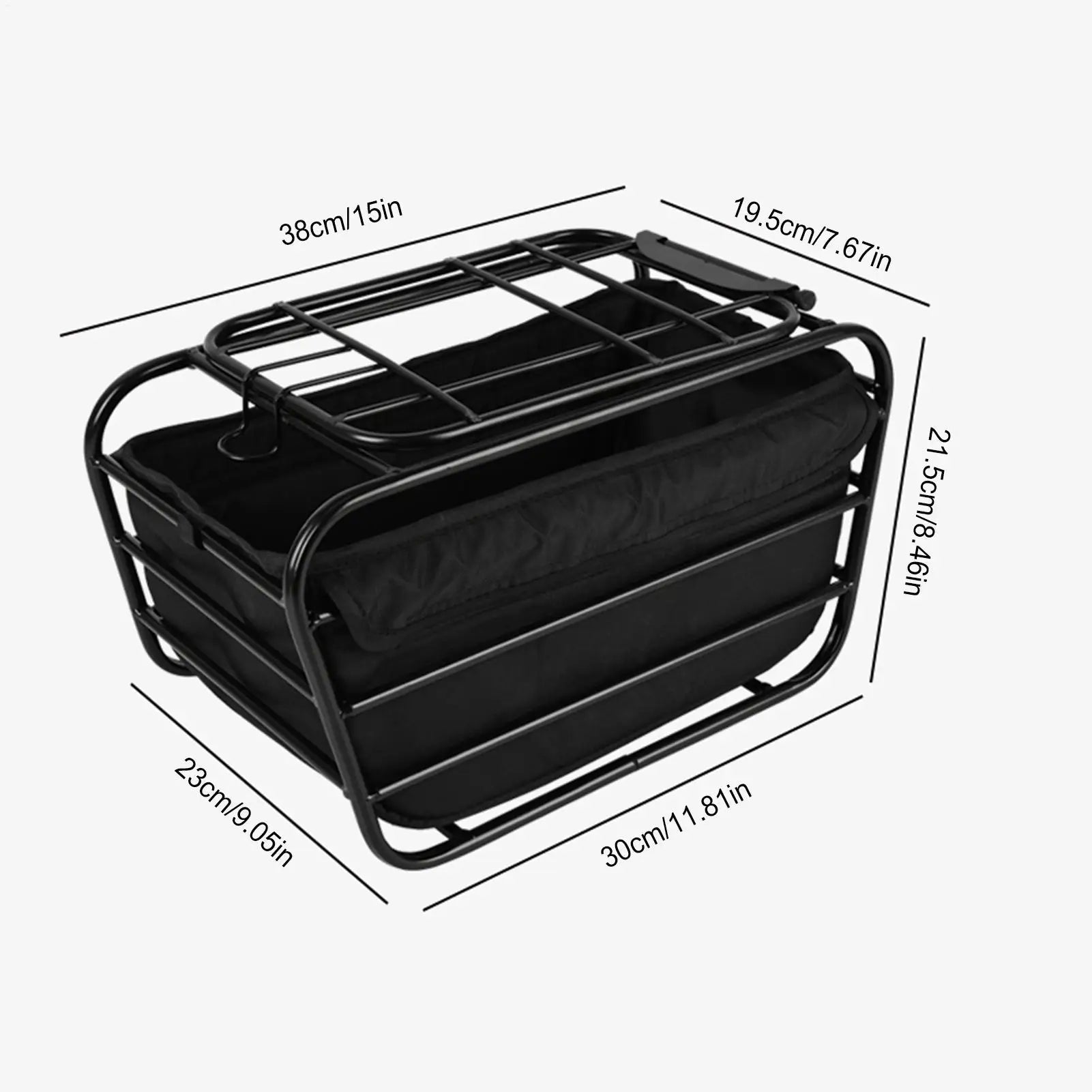 Bike Pet Carrier Cargo Basket Bike Basket Carbon Steel Heavy Duty Enclosed for All-Weather Road Cycling City Riding Commuting Oasis Select
