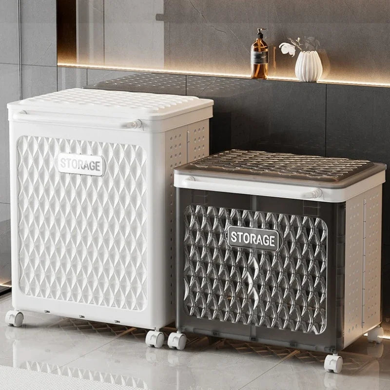Foldable dirty clothes storage basket, household bathroom dirty clothes basket, movable multifunctional laundry basket Oasis Select