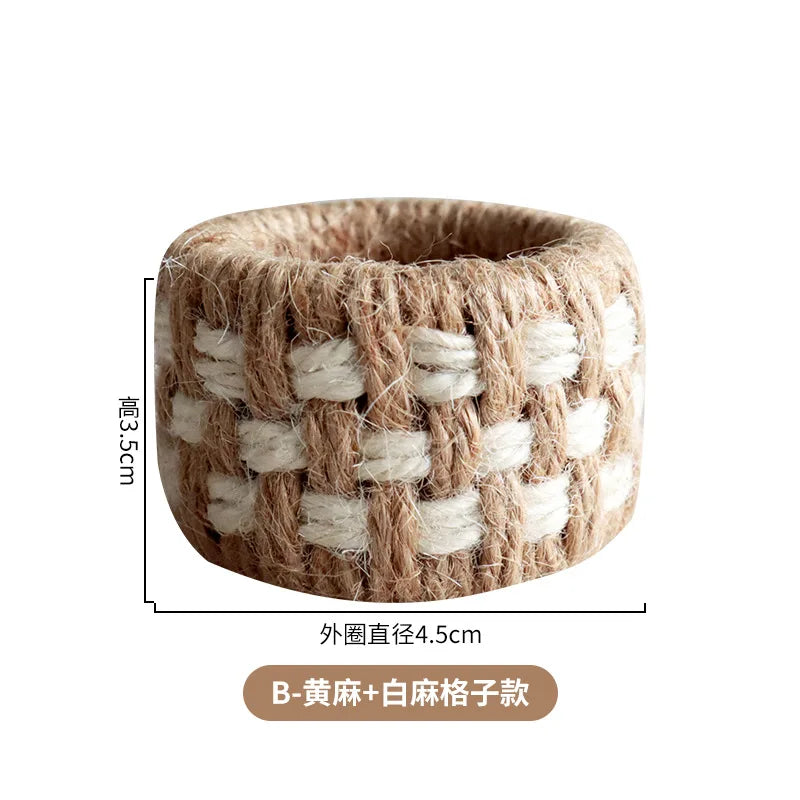 Hand Woven Linen Napkin Ring | Wedding & Holiday Table Décor
