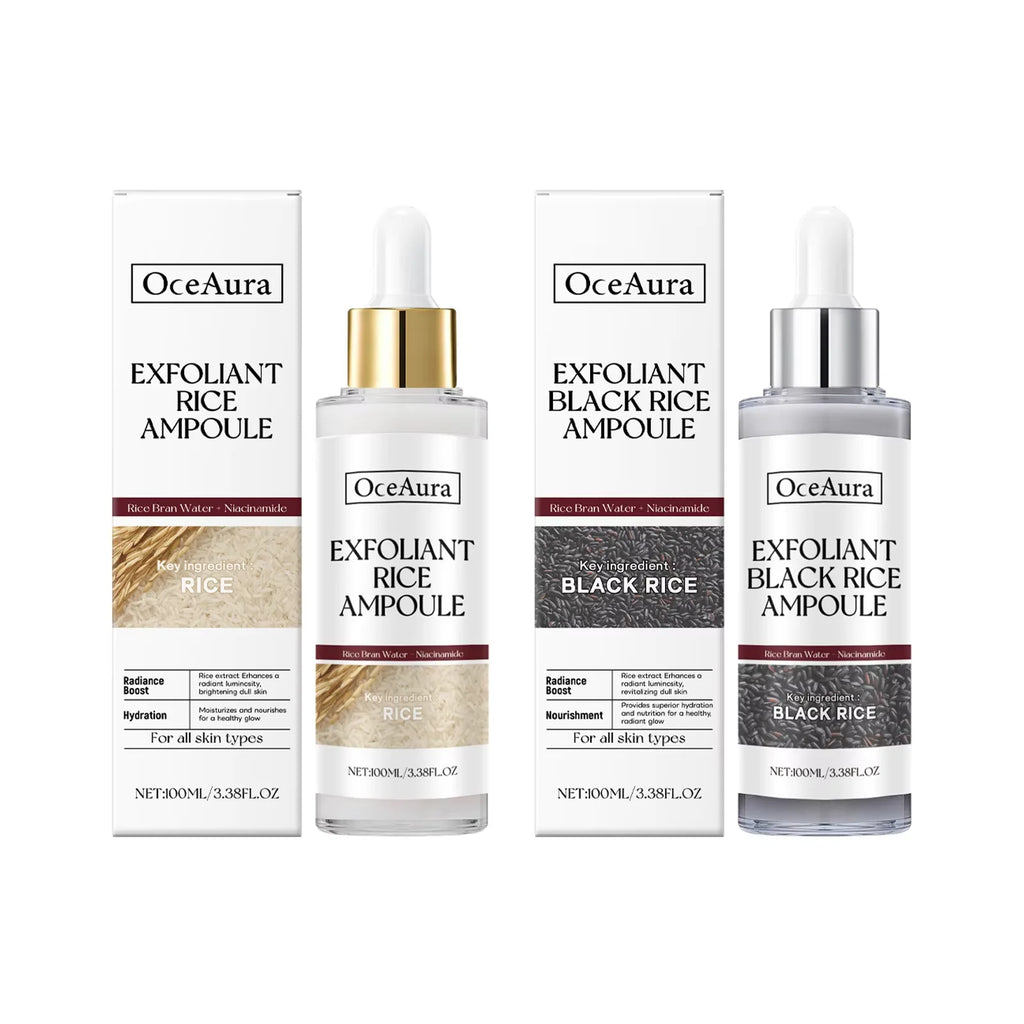 OceAura Black Rice Exfoliating Serum – Pore Cleanser & Brightener Exfoliating Face Serum Oasis Select 2pcs boxed