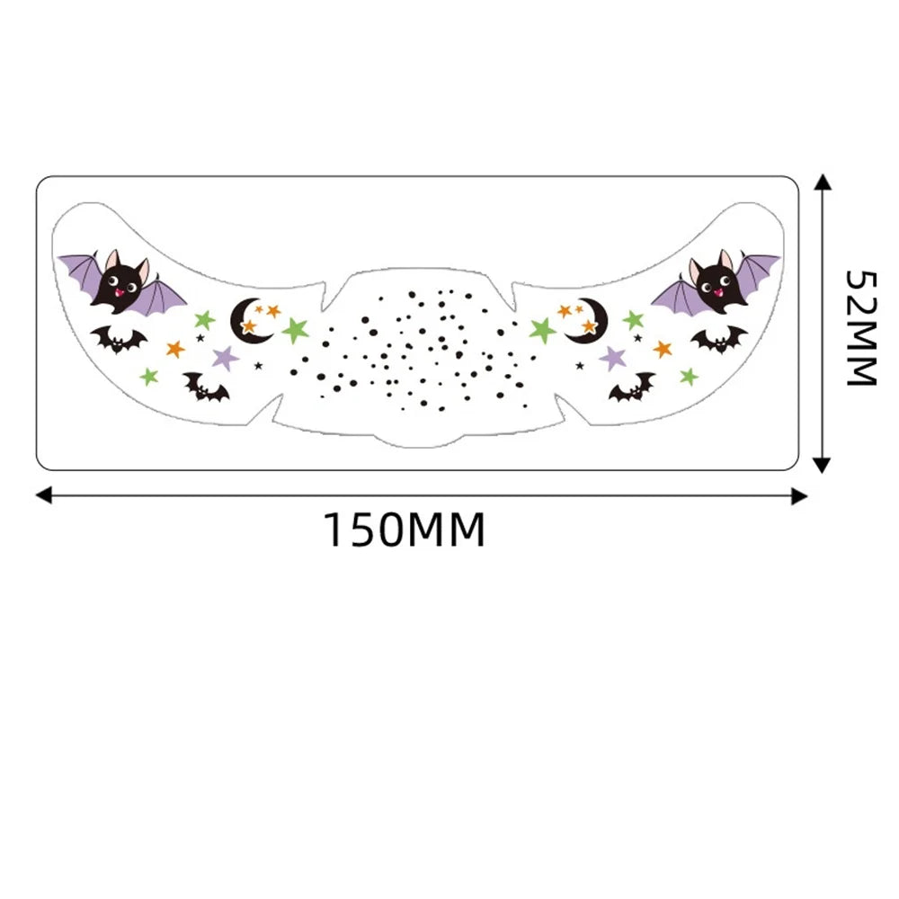 Halloween Glow in the Dark Temporary Face Tattoo Stickers Temporary Tattoo Sticker Oasis Select Style 4