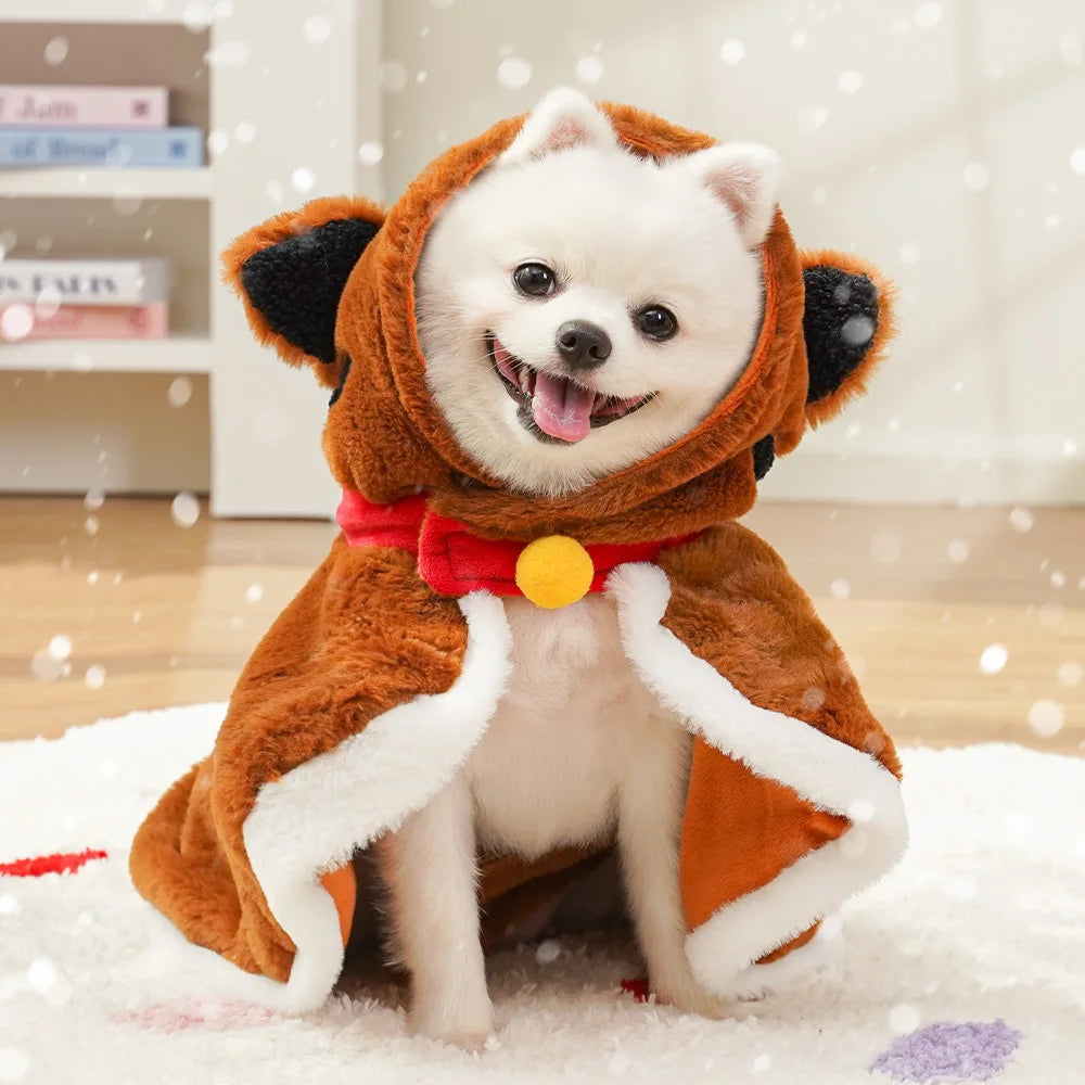 Pet Dog Cape Cat Tiger Winter Warmth Thickened Dog Small Dog Plush Cape Cat Supplies Oasis Select