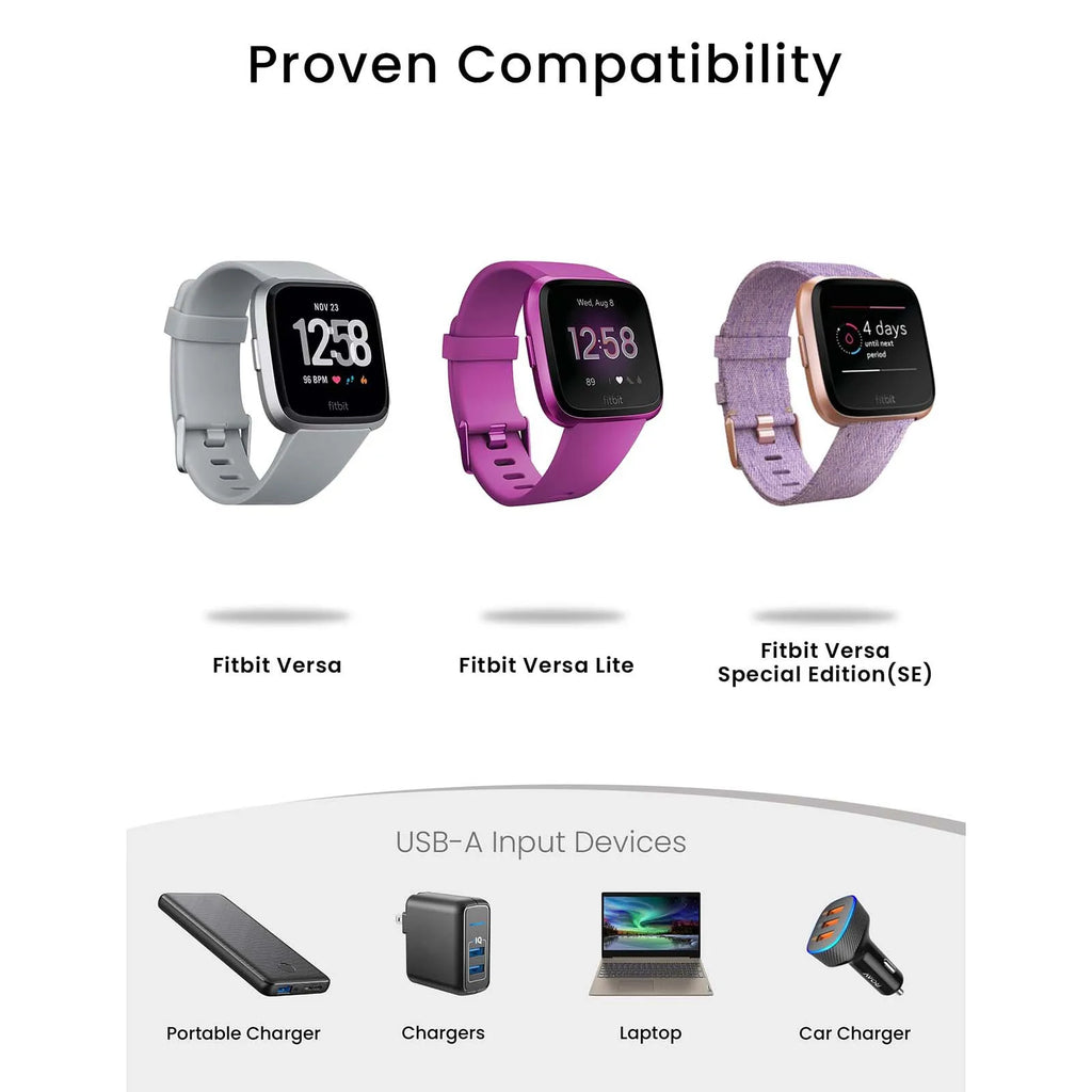 Charger for Fitbit Versa 1(Not for Versa 2)/Versa Lite/Versa SE, Replacement Charging Dock Cable Cord for Versa, Versa Lite Oasis Select