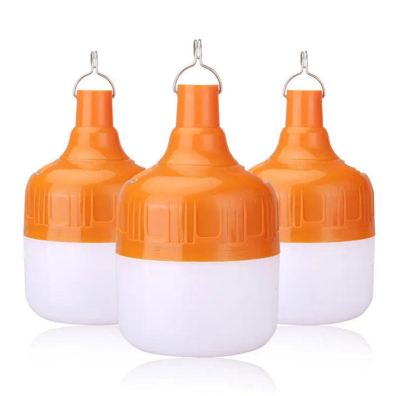 Rechargeable LED Emergency Light Bulb Portable USB Charging Hanging Lamp Waterproof LED Tent Light for Camping Night Market Oasis Select 3 pack