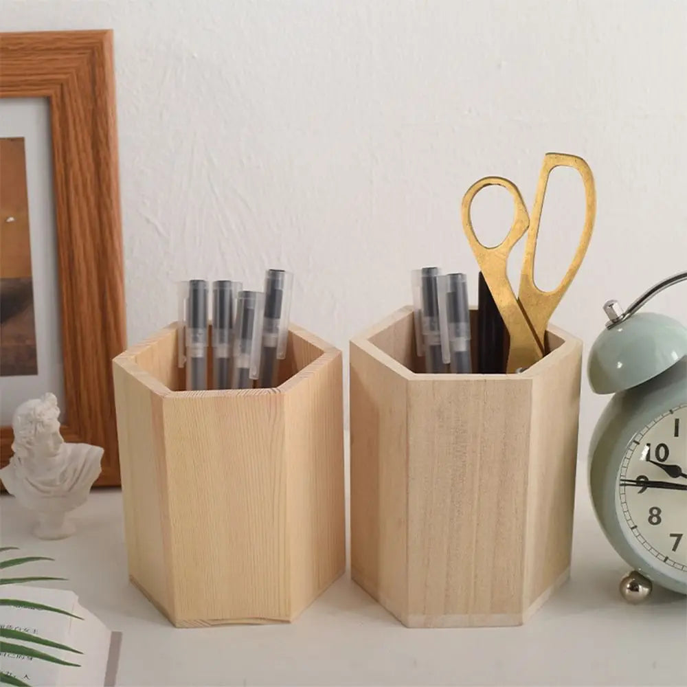 Desktop Storage Wooden Pen Holders Multifunctional Large Capacity Desktop Organizer Wooden INS Style Pencil Organizer Student Oasis Select