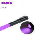 UV Pocket Flashlight 395nm LED Ultraviolet Portable Torches Ultra Violet Light Inspection Lamp Pet Urine Stain Detector Light Oasis Select 2pcs short