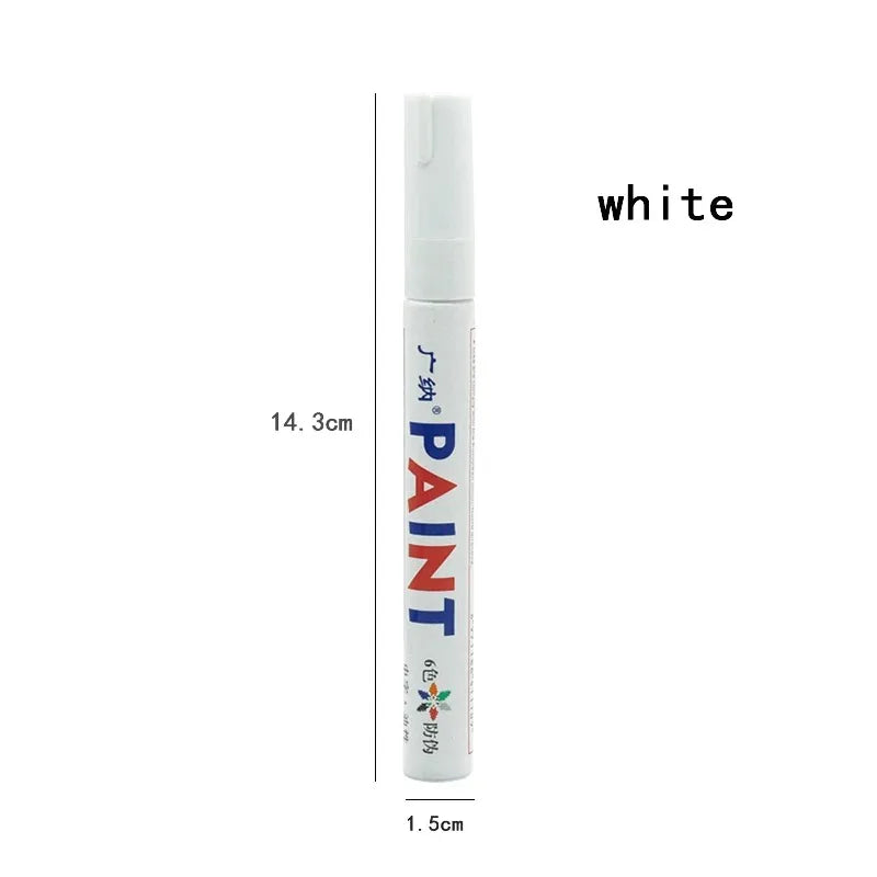 White Waterproof Cars Wheel Tire Oily Mark Pen Auto Rubber Tyre Paint Pen Cd Metal Permanent Paint Marker Graffiti Touch Up Oasis Select White