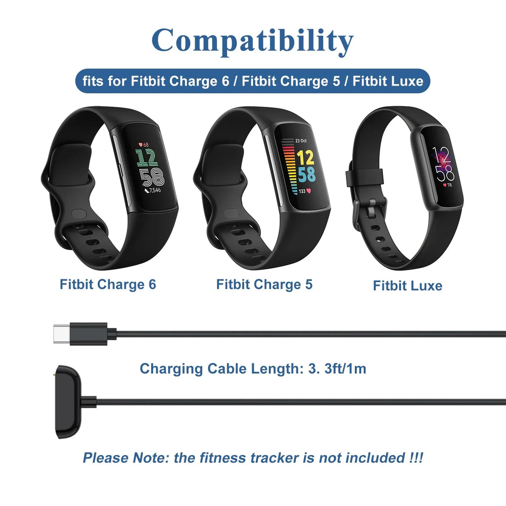 USB-C Magnetic Charger for Fitbit Charge 5, Charge 6 & Luxe Smartwatch Charger Oasis Select