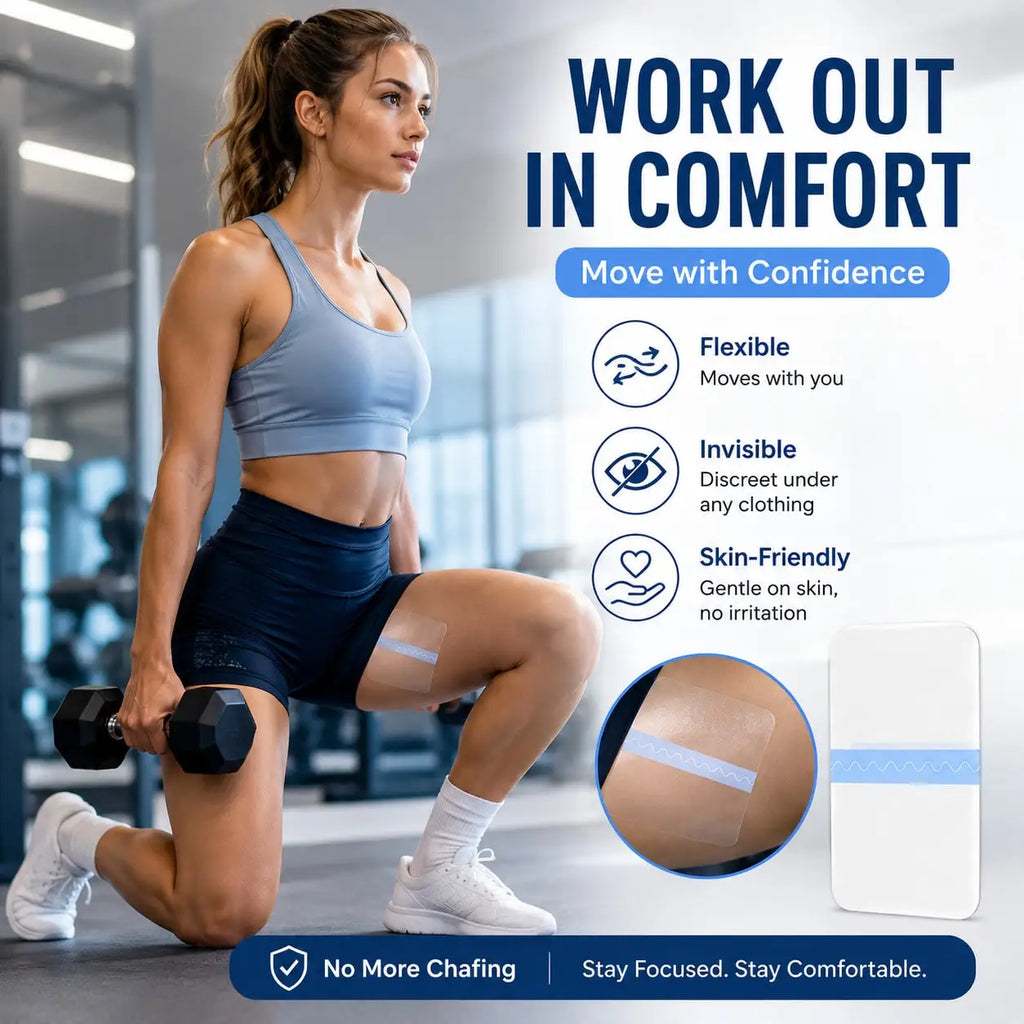 10Pcs Invisible Anti-Chafing Thigh Patches, unisex clear thigh guards, soft leg protection strips for daily wear, running & fitn Oasis Select
