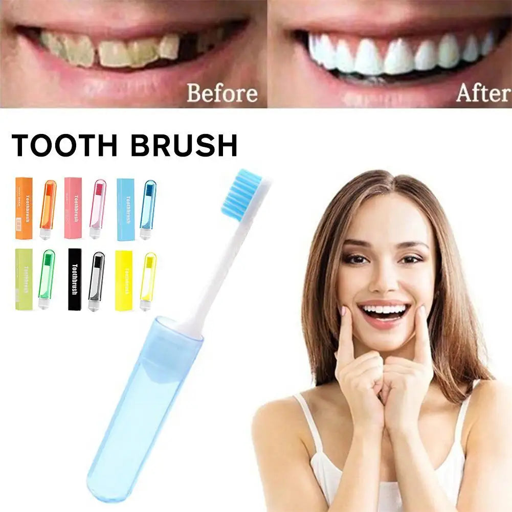Travel Portable Folding Toothbrush Super Soft Bristle Toothbrush Fold Travel Camping Hiking Outdoor Easy To Take Teethbrush Oasis Select
