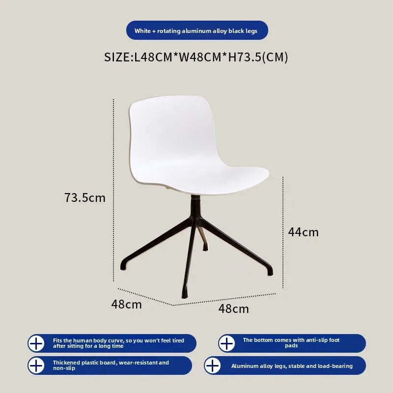 Nordic dining chair household simple small apartment ins creative backrest chair cafe milk tea shop casual solid wood chair Oasis Select White 2 pieces 1