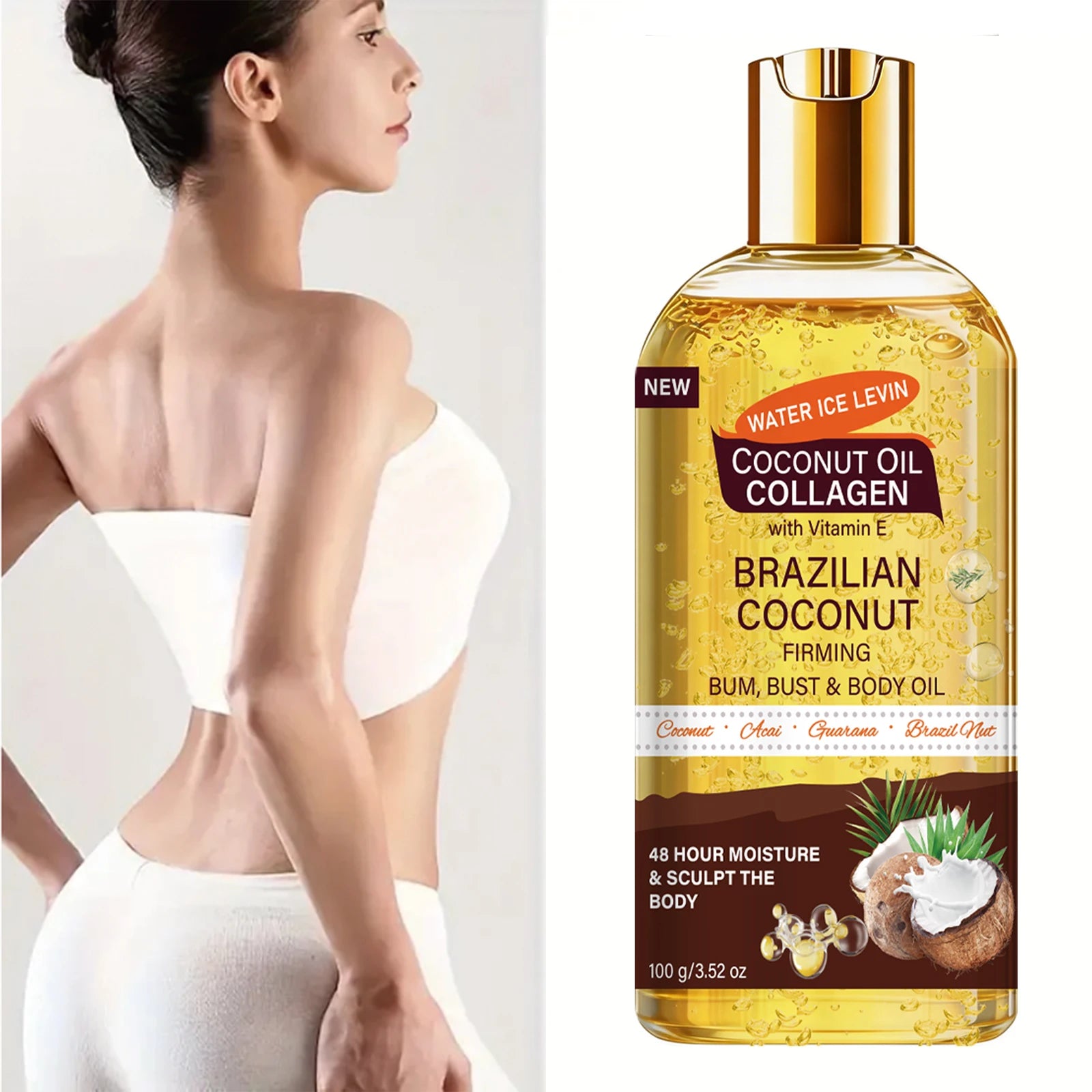 Brazilian Firming Body Oil – Coconut & Collagen Moisturizer Firming Body Oil Oasis Select