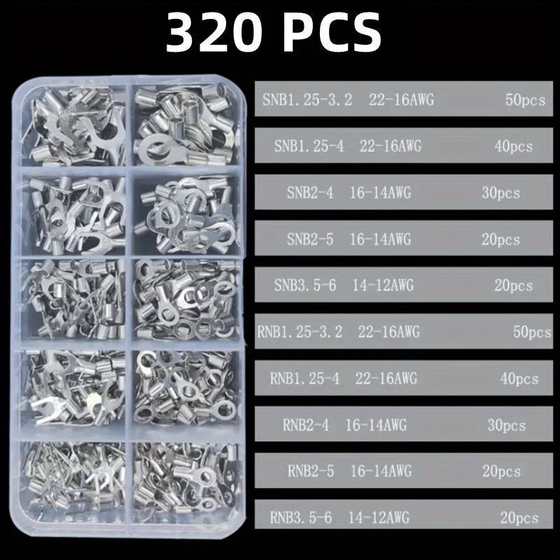 SLADE Crimp Terminal Kit – U/O Wire Connectors & Pliers Crimp Terminal Kit Oasis Select 320pcs