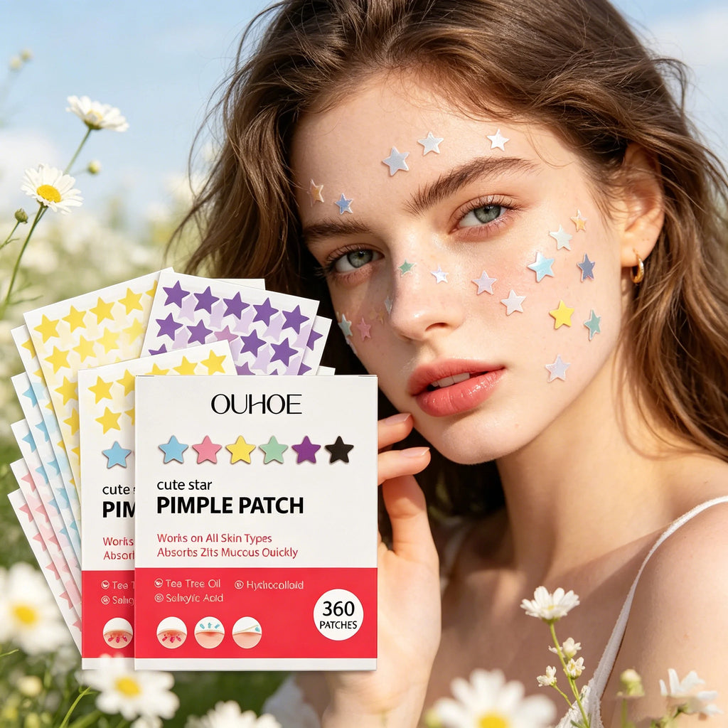 Star Shaped Pimple Patches Covering Zits Fade Blemishes Hydrocolloid Invisible Pimple Removal Tool Multi-Color Star Acne Patches Oasis Select